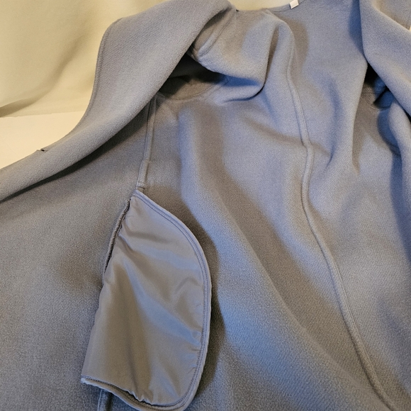 Dusty Blue Hooded Wrap Coat XS - Picture 8 of 12
